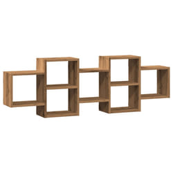 vidaXL Wall Shelf Floating Shelf Wall Storage Shelf Engineered Wood - oak, 129 x 18 x 42 cm