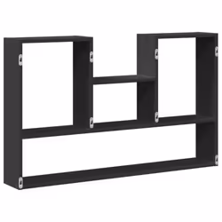 vidaXL Wall Shelf Floating Shelf Display Storage Shelf Engineered Wood - black - Additional view 5