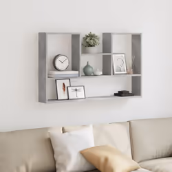 vidaXL Wall Shelf Floating Shelf Display Storage Shelf Engineered Wood - concrete grey