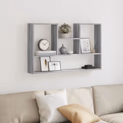 vidaXL Wall Shelf Floating Shelf Display Storage Shelf Engineered Wood - grey sonoma