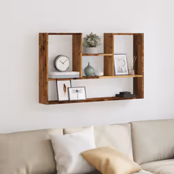 vidaXL Wall Shelf Floating Shelf Display Storage Shelf Engineered Wood - old wood