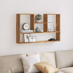 vidaXL Wall Shelf Floating Shelf Display Storage Shelf Engineered Wood - oak