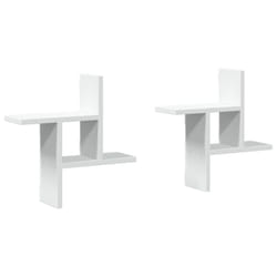 vidaXL Wall Shelves Wall Storage Shelf Floating Shelf 2 pcs Engineered Wood - white, 38 x 12 x 38 cm