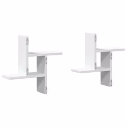 vidaXL Wall Shelves Wall Storage Shelf Floating Shelf 2 pcs Engineered Wood - white, 38 x 12 x 38 cm - Additional view 5