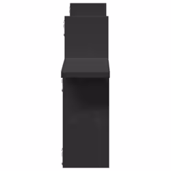vidaXL Wall Shelves Wall Storage Shelf Floating Shelf 2 pcs Engineered Wood - black, 38 x 12 x 38 cm - Additional view 4