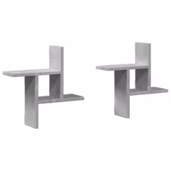 vidaXL Wall Shelves Wall Storage Shelf Floating Shelf 2 pcs Engineered Wood - concrete grey, 38 x 12 x 38 cm