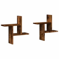 vidaXL Wall Shelves Wall Storage Shelf Floating Shelf 2 pcs Engineered Wood - smoked oak, 38 x 12 x 38 cm