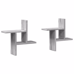 vidaXL Wall Shelves Wall Storage Shelf Floating Shelf 2 pcs Engineered Wood - grey sonoma, 38 x 12 x 38 cm