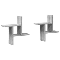 vidaXL Wall Shelves Wall Storage Shelf Floating Shelf 2 pcs Engineered Wood - grey sonoma, 38 x 12 x 38 cm