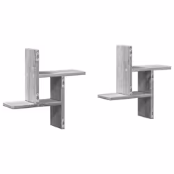 vidaXL Wall Shelves Wall Storage Shelf Floating Shelf 2 pcs Engineered Wood - grey sonoma, 38 x 12 x 38 cm - Additional view 5