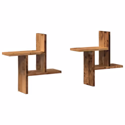 vidaXL Wall Shelves Wall Storage Shelf Floating Shelf 2 pcs Engineered Wood - old wood, 38 x 12 x 38 cm