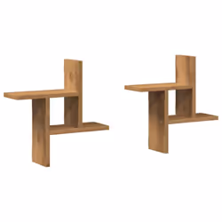 vidaXL Wall Shelves Wall Storage Shelf Floating Shelf 2 pcs Engineered Wood - oak, 38 x 12 x 38 cm