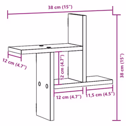 vidaXL Wall Shelves Wall Storage Shelf Floating Shelf 2 pcs Engineered Wood - oak, 38 x 12 x 38 cm