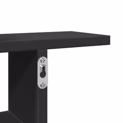 vidaXL Wall Shelves Wall Storage Shelf Floating Shelf 2 pcs Engineered Wood - black, 50 x 12 x 50 cm - Additional view 8