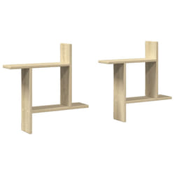 vidaXL Wall Shelves Wall Storage Shelf Floating Shelf 2 pcs Engineered Wood - sonoma oak, 50 x 12 x 50 cm