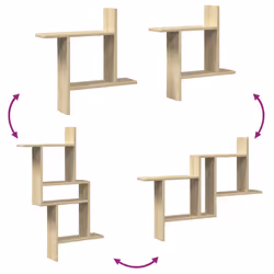 vidaXL Wall Shelves Wall Storage Shelf Floating Shelf 2 pcs Engineered Wood - sonoma oak, 50 x 12 x 50 cm - Additional view 6