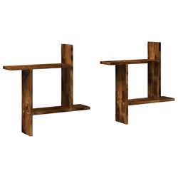 vidaXL Wall Shelves Wall Storage Shelf Floating Shelf 2 pcs Engineered Wood - smoked oak, 50 x 12 x 50 cm
