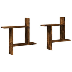 vidaXL Wall Shelves Wall Storage Shelf Floating Shelf 2 pcs Engineered Wood - smoked oak, 50 x 12 x 50 cm