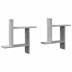 vidaXL Wall Shelves Wall Storage Shelf Floating Shelf 2 pcs Engineered Wood - grey sonoma, 50 x 12 x 50 cm - Additional view 5