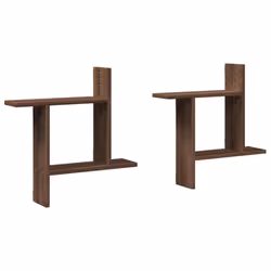 vidaXL Wall Shelves Wall Storage Shelf Floating Shelf 2 pcs Engineered Wood - brown oak, 50 x 12 x 50 cm