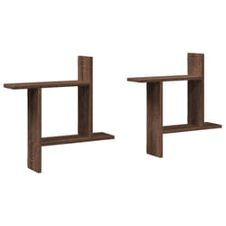 vidaXL Wall Shelves Wall Storage Shelf Floating Shelf 2 pcs Engineered Wood - brown oak, 50 x 12 x 50 cm