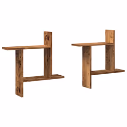 vidaXL Wall Shelves Wall Storage Shelf Floating Shelf 2 pcs Engineered Wood - old wood, 50 x 12 x 50 cm