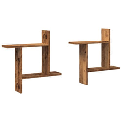 vidaXL Wall Shelves Wall Storage Shelf Floating Shelf 2 pcs Engineered Wood - old wood, 50 x 12 x 50 cm