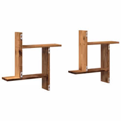 vidaXL Wall Shelves Wall Storage Shelf Floating Shelf 2 pcs Engineered Wood - old wood, 50 x 12 x 50 cm - Additional view 5