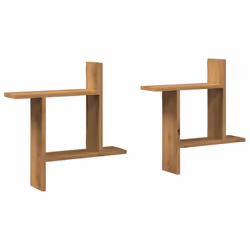 vidaXL Wall Shelves Wall Storage Shelf Floating Shelf 2 pcs Engineered Wood - oak, 50 x 12 x 50 cm