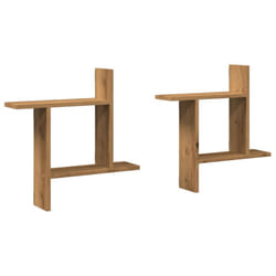 vidaXL Wall Shelves Wall Storage Shelf Floating Shelf 2 pcs Engineered Wood - oak, 50 x 12 x 50 cm