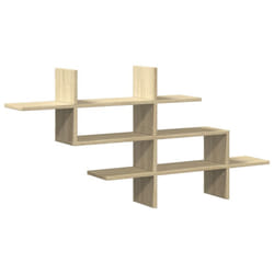 vidaXL Wall Shelf Floating Shelf Display Storage Shelf Black Engineered Wood - sonoma oak
