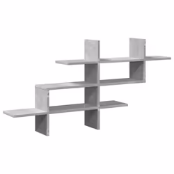 vidaXL Wall Shelf Floating Shelf Display Storage Shelf Black Engineered Wood - concrete grey - Additional view 5