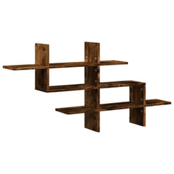 vidaXL Wall Shelf Floating Shelf Storage Shelf Smoked Oak Engineered Wood - smoked oak