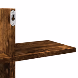 vidaXL Wall Shelf Floating Shelf Storage Shelf Smoked Oak Engineered Wood - smoked oak - Additional view 7