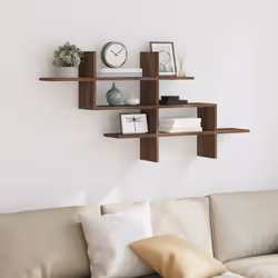 vidaXL Wall Shelf Floating Shelf Wall Storage Shelf Brown Oak Engineered Wood