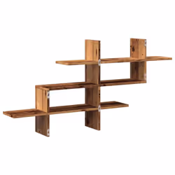vidaXL Wall Shelf Floating Shelf Storage Shelf Smoked Oak Engineered Wood - old wood - Additional view 5
