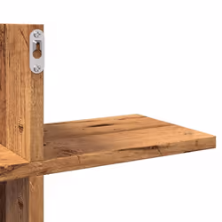 vidaXL Wall Shelf Floating Shelf Storage Shelf Smoked Oak Engineered Wood - old wood - Additional view 7