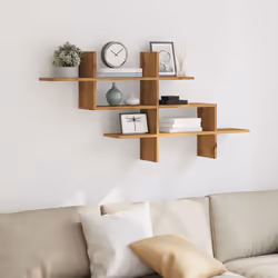 vidaXL Wall Shelf Floating Shelf Storage Shelf Smoked Oak Engineered Wood - oak