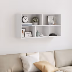 vidaXL Wall Shelf Floating Shelf Storage Shelf Engineered Wood - white