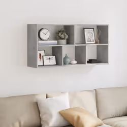 vidaXL Wall Shelf Floating Shelf Storage Shelf Engineered Wood - concrete grey
