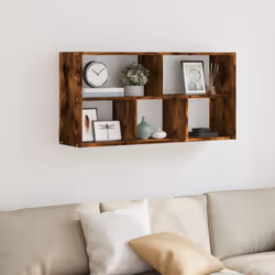 vidaXL Wall Shelf Floating Shelf Storage Shelf Engineered Wood - smoked oak