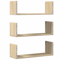 vidaXL Wall Shelves Wall Storage Shelf Floating Shelf 3 pcs Engineered Wood - sonoma oak, 58 x 18 x 18 cm - Additional view 5