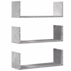 vidaXL Wall Shelves Wall Storage Shelf Floating Shelf 3 pcs Engineered Wood - concrete grey, 58 x 18 x 18 cm - Additional view 5