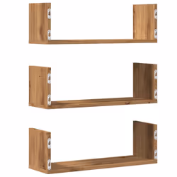vidaXL Wall Shelves Wall Storage Shelf Floating Shelf 3 pcs Engineered Wood - oak - Additional view 5