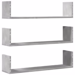 vidaXL Wall Shelves Wall Storage Shelf Floating Shelf 3 pcs Engineered Wood - concrete grey, 80 x 18 x 18 cm - Additional view 5