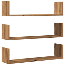 vidaXL Wall Shelves Storage Floating Shelf 3 pcs Artisian Oak Engineered Wood