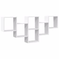 vidaXL Wall Shelf Floating Shelf Rack Wall Cube Storage Shelf Engineered Wood - white