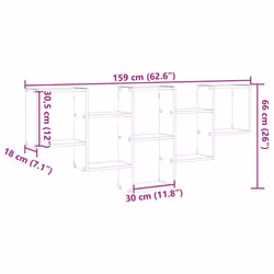 vidaXL Wall Shelf Floating Shelf Rack Wall Cube Storage Shelf Engineered Wood - sonoma oak