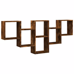 vidaXL Wall Shelf Floating Shelf Rack Wall Cube Storage Shelf Engineered Wood - smoked oak