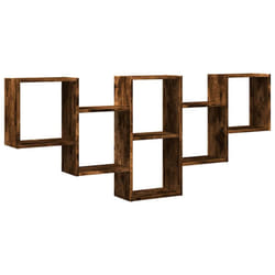 vidaXL Wall Shelf Floating Shelf Rack Wall Cube Storage Shelf Engineered Wood - smoked oak